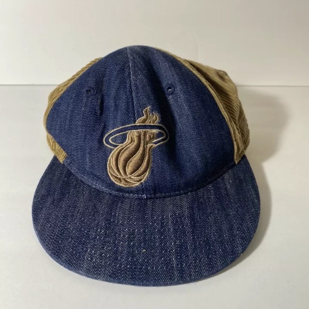 Vintage Rare Miami Heat Reebok Fitted Hat Size 7 5/8